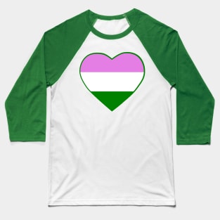 Pride Flag Heart Genderqueer Baseball T-Shirt